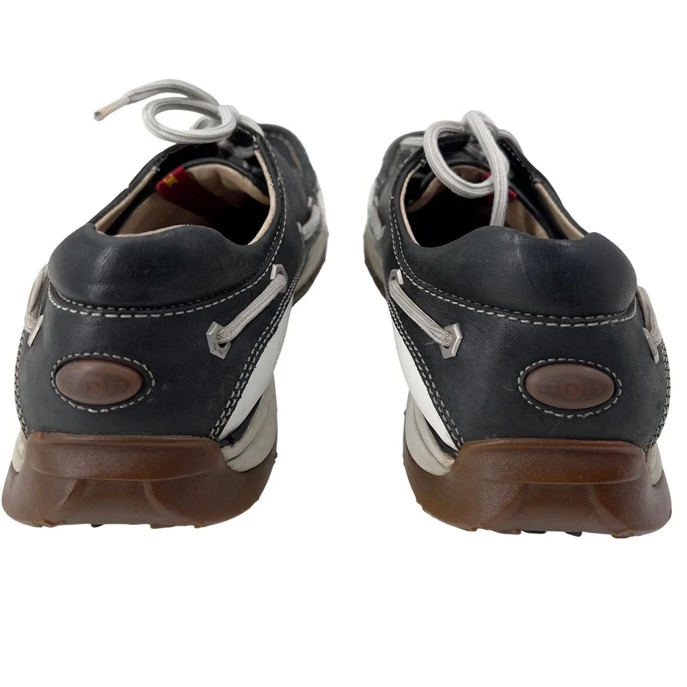 Rockport I Travel Leather Boat Shoes‎ Deck Black White Mens 13 M